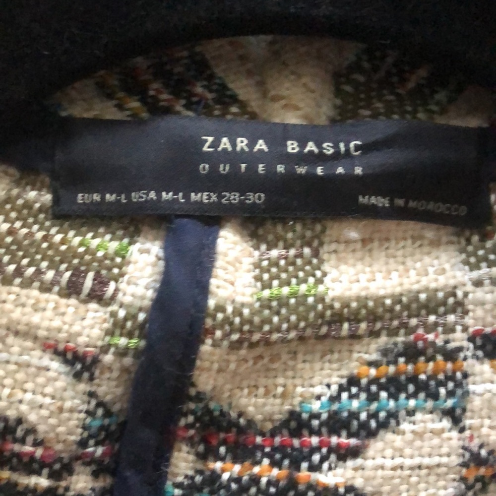 Zara Basic Outerwear Multicolor Boho Aztec Jacqua… - image 4